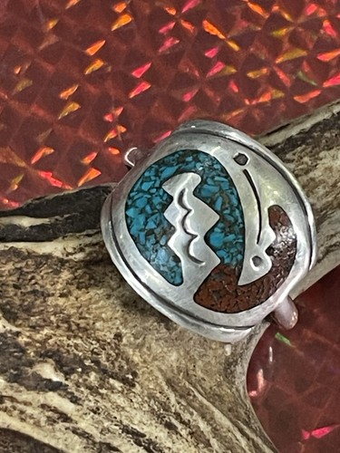 Navajo chip inlay ring - inlay,