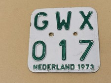 NUMMERNSCHILD NIEDERLANDE 1973
