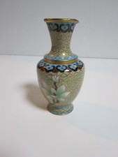 Vintage Chinesische Emaille Kupfer Vase vergoldet alt  Cloisoné gebraucht, 11 cm