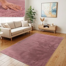 TT Home Wohnzimmer Teppich Hochflor Langflor Kunstfell Weich Modern Unifarben Fl