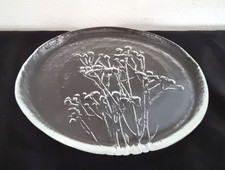 1 Teller Glas Serie Gräser Design 70er d=21 cm Humppila Finland Skandinavien