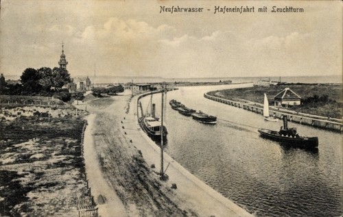 Nowy port neufahrwasser - ak,