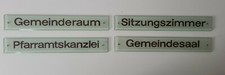 Haustürschilder Glas Rathaus Kirche
