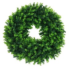 B-Ware Künstlicher Kranz MCW-O97, Türkranz, Deko Buchsbaum In-/Outdoor 52cm