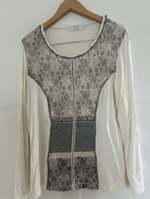 ausgefallenes Stretch-Langarmshirt cremeweiß Gr. 46 NEU!!