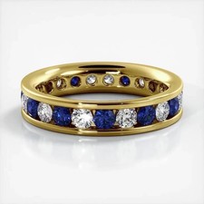 Channel-Set Rundschliff Saphir