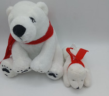 Coca Cola Eisbär Mutter mit Kind Plüsch Stofftier Kuscheltier 