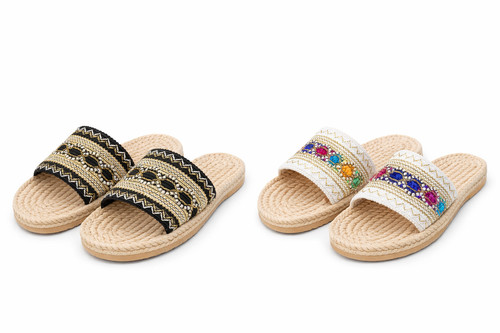 Damen slipper flach ethno - slipper,