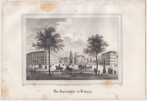 Lithografie die esplanade in - esplanade,
