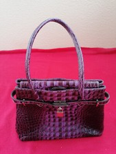 Handtasche Damen Umhängetasche Bag Damentasche Henkeltasche Schloß lila Muster