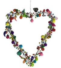 Drahtherz / Perlenherz, bunt