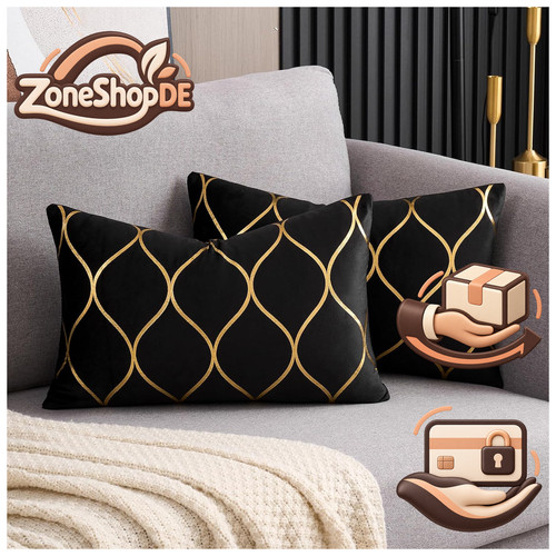 Kissenbezug samt gold - kissenbezug,