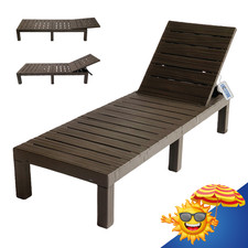 Gartenliege Sonnenliege Strandliege Poolliege 187x60cm Braun Lacestone