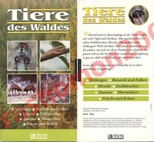 VHS TIERE DES WALDES SCHLANGEN BUSSARDE EICHHÖRNCHEN HIRSCHE KRÖTEN Atlas Verlag