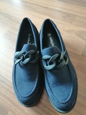 Tolle Damen Slipper / Loafer * Größe 38 * Dunkelblau * mit Profilsohle * NEU *