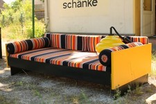 TRUE VINTAGE DAYBED TWEN 2000 Bett Tagesbett 70er gelb schwarz 90cm germany