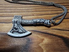 Wikinger Schmuck keltisch Anhänger Wolf Kette Pentagramm Thorhammer Axt Beil