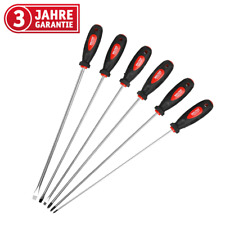 WALTER Schraubendreher Set extra lang 6-tlg, magnetisch, 32,5 cm, Griff gummiert