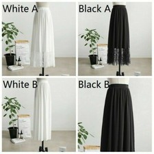 Damen Lang Unterrock Spitze