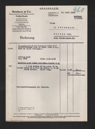 Calbe saale rechnung 1938 - calbe/saale,,