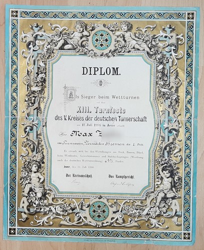 Großes diplom urkunde turnen - großes,