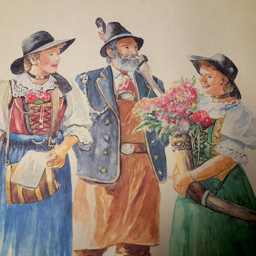 Aquarell trachten prien - aquarell,