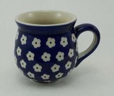 B-Ware Bunzlauer Keramik Tasse BÖHMISCH MINI Becher blau/weiß 0,18 L (K067-70M