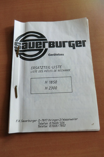 Ersatzteilliste sauerburger - ersatzteilliste,