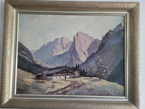Berglandschaft mit hütte - berglandschaft,