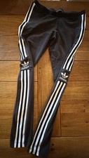 Adidas Damen Gr. S Leggings Capri Sport Schwarz Baumwolle