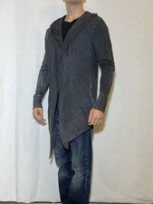 tigha Strickjacke Cardigan Langer Mantel Jacke Grau Schwarz Gr L