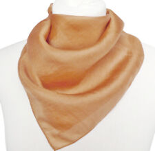 leichtes Damen Halstuch Nickituch Seidentuch cognac braun 100% Seide Tuch 1297