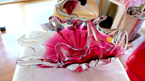 Große glas schale - schale, -rubinglass
