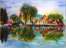 Original Aquarell Malerei