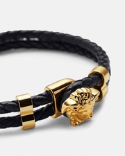 Versace La Medusa Armband aus Leder (Gold)