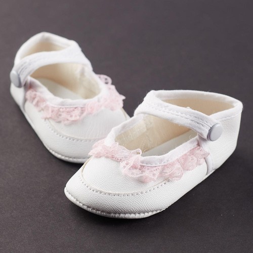 Schuhe rosa weiß 98mm puppe - weiß,