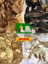 50 XXL Rinderohren mit Muschel, Rinderohren mit Fell, weiß gepufft, klein