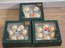 16 Vintage Christbaumkugeln/Weihnachtskugeln Glas SIA gold perlmut schimmernd