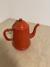 Emaille Kanne Teekanne Kaffeekanne Rot Vintage