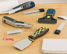 Renovierungs Set 7-tlg, Messer, Ersatz-Klingen, Schaber, Spachtel, Cuttermesser