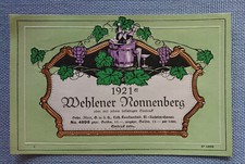 altes Weinetikett Musteretikett Etikett Label 1921er Wehlener Nonnenberg Illert