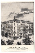 Berlin Marburger Straße 9 Pension Kettler mit Luftschiff Zeppelin 19.11.1910