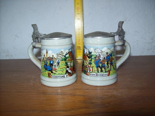 Bierkrug mit zinndeckel - bierkrug,