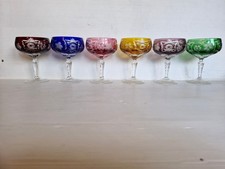 6 Nachtmann Traube - Sektgläser aus Bleikristall Überfang Römergläser Sektschale