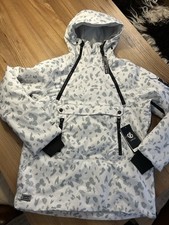 Damen  ⛷️Ski / Snowboard 🏂 Jacke 40 Weiß Grau Leo Leopard Oversize Neu mit