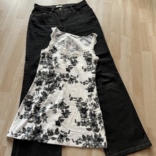 Jeans Schwarz Marke Bonita Gr. 36 + Top aus  Baumwolle / Elastan.   Gr.34 