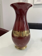 Bavaria Johann Seltmann Vohenstrauß Porzellan Vase ca. 1950 dunkelrot gold