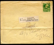 LEVANTE Umschlag U11 JERUSALEM - Berlin NACHSENDUNG 1914 Kat.45,00€