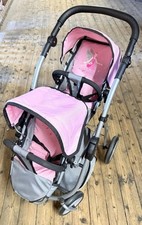 Zwillingswagen Kinderwagen Puppe Bayer Sehr Gepflegt Rosa Fee Puppenwagen Extras