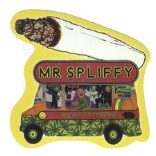 FUN Mr Spliffy Deals On Wheels Aufkleber Sticker #303 Drugs Joint Cannabis Grass